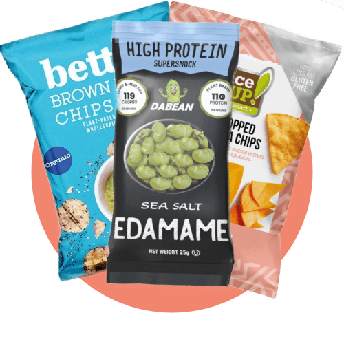 Чипсове, оризовки, солети, едамаме и др.